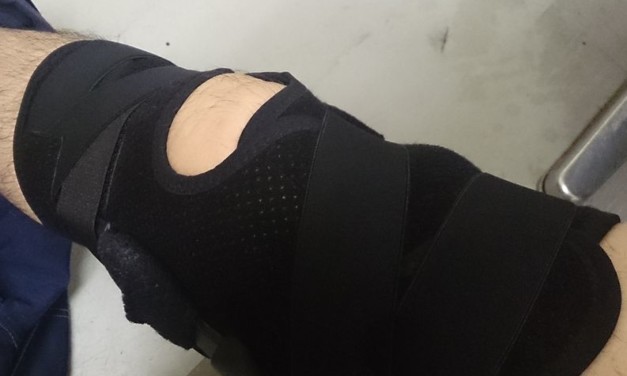 膝を固定してのステージはなかなかキツイ – 半月板損傷