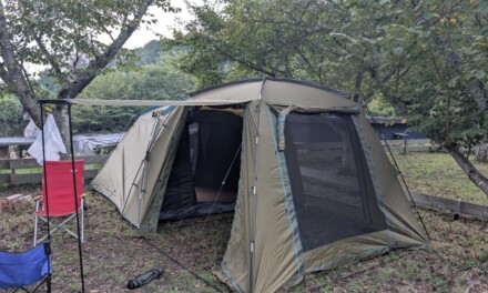 設営 ― 3回目。9年前の泊まりキャンプのリベンジを果たす為に再びゴリラフィールド豊能へ