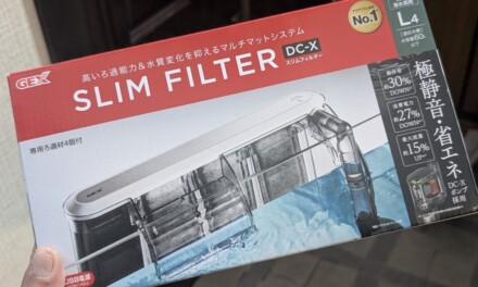 水槽 ― 濾過フィルターが故障。外掛けフィルターに交換する